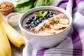 Acai smoothie bowl with superfood toppings