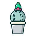 Acanthocalycium cactus icon, cartoon style