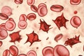 Acanthocytes, abnormal red blood cells with thorn-like projections