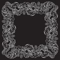 Acanthus plant leaves arranged in intricate square frame. Popular decorative motif in antiquity and baroque art. Tattoo