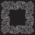 Acanthus plant leaves arranged in intricate square frame. Popular decorative motif in antiquity and baroque art. Tattoo