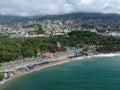 Acapulco Bay Aerial Top View ocean from Above Royalty Free Stock Photo