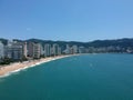 Acapulco Bay Aerial Top View ocean in sunny day Royalty Free Stock Photo