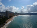 Acapulco Bay Aerial Top View ocean in sunny day Royalty Free Stock Photo