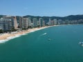 Acapulco Beach Hotels line in sunny day Royalty Free Stock Photo