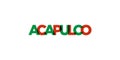 Acapulco in the Mexico emblem. The design features a geometric style, vector illustration with bold typography in a modern font. Royalty Free Stock Photo