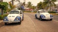 Acapulco, Mexico - May 12, 2019: Volkswagen beetle taxi retro sport car, front view