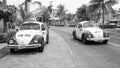 Acapulco, Mexico - May 12, 2019: Volkswagen beetle taxi retro sport car, front view