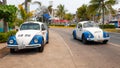 Acapulco, Mexico - May 12, 2019: Volkswagen beetle taxi retro sport car, front view