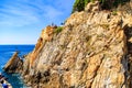 ACAPULCO, MEXICO - NOVEMBER 23, 2016: Cliff diver in the free fly Royalty Free Stock Photo