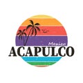 Acapulco Mexico - round vector icon, emblem design on a white background Royalty Free Stock Photo
