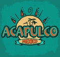 Acapulco Mexico - vector icon, emblem design Royalty Free Stock Photo