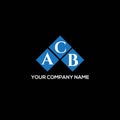 ACB letter logo design on BLACK background. ACB creative initials letter logo concept. ACB letter design Royalty Free Stock Photo