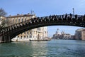 The Grand Canal with tourists on Accademia Bridge Royalty Free Stock Photo
