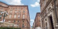 Accademia delle Scienze Street with Palazzo Carignano in Turin,Italy