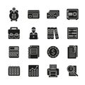 Accauntant Black Silhouette Icon Set