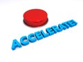 Accelerate button on white