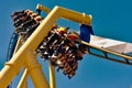 Accelerate descend in Montu Rollercoaster at Bush Gardens Tampa Bay Royalty Free Stock Photo