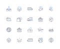 Accelerated freight line icons collection. Speed, Urgency, Express, Priority, Swift, Rapid, Expedite vector and linear