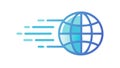 Accelerated global connectivity, worldwide data transfer and digital services, vector design Generative AI Royalty Free Stock Photo