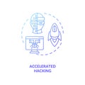 Accelerated hacking concept icon