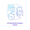 Accelerated mobile pages blue gradient concept icon