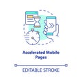 Accelerated mobile pages concept icon