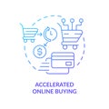 Accelerated online buying blue gradient concept icon