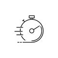 accelerated stopwatch icon. Element of speed for mobile concept and web apps illustration. Thin line icon for website design and Royalty Free Stock Photo