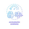 Accelerates learning blue gradient concept icon