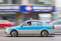 Accelerating taxi with passengers, Dalian, China