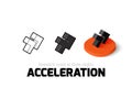 Acceleration icon in different style