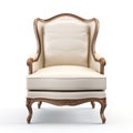 Accent chair ivory color isolated white background, AI Generative