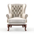 Accent chair ivory color isolated white background, AI Generative