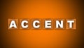 Accent Text Title - Square Wooden Concept - Orange Background - 3D Illustration