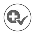 Accept, approve, confirm, medication, yes icon. blue vector design.