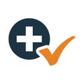 Accept, approve, confirm, medication, yes icon. Simple vector design.