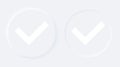 Accept aprove icon. Neumorphic 3d soft effect white circle button. Check mark symbol. Checkmark yes ok confirm sign