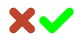 Accept aprove and reject icons. Outline button. Check tick cross mark symbol. Checkmark yes ok confirm wrong sign Royalty Free Stock Photo