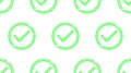 Accept aproved icon vector seamless pattern. Outline circle button. Check mark symbol. Checkmark yes ok confirm sign