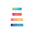 Accept, Cancel, Learn More & More Detail Web Button Set