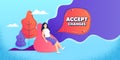 Accept changes motivation message. Motivational slogan. Vector