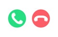 Accept and decline call. Call answer. Call icon