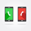 Accept & Decline Call Phone Icon Royalty Free Stock Photo