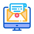 accept incoming mail administrator color icon vector illustration