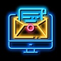 accept incoming mail administrator neon glow icon illustration