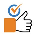 Accept, like, thumbs, thik, check, accept thumbs icon
