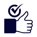 Accept, like, thumbs, thik, check, accept thumbs icon