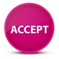 Accept luxurious glossy pink round button abstract