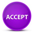 Accept luxurious glossy purple round button abstract
